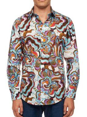 Robert Graham Men's "Jimbo" Limited Edition Large Long Sleeve Classic Fit Shirt